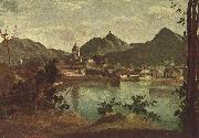 Jean-Baptiste Camille Corot Stadt und See von Como France oil painting artist